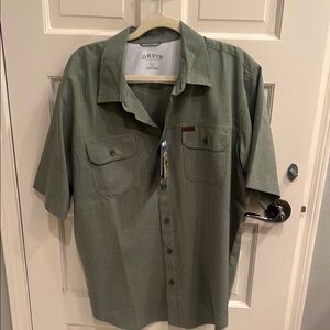 Orvis Men's Olive Casual Button Down Shirt